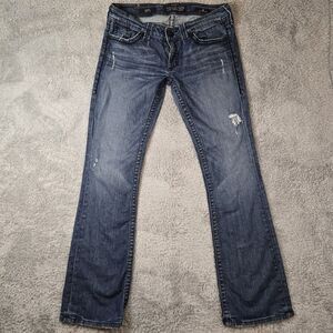 Affliction Jade Bootcut Womens Jeans Size 31 Tampa Dark Wash Denim Grunge Biker